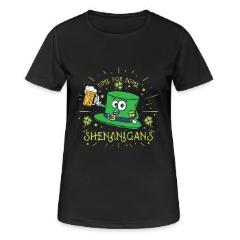 St Patricks Day Irland Party Shamrock Kleeblatt - Frauen T-Shirt atmungsaktiv - Schwarz - Vorne - AI Model Female 172 light (172cm)