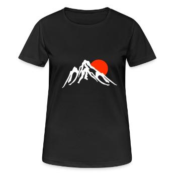 Mountain with red sun - Women's Breathable T-Shirt - black - Front - AI Model Female 172 light (172cm)