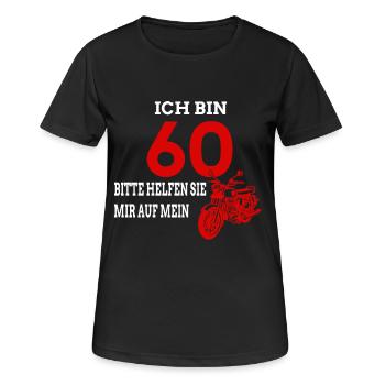 60. Geburtstag Motorrad fahren - Frauen T-Shirt atmungsaktiv - Schwarz - Vorne - AI Model Female 172 light (172cm)