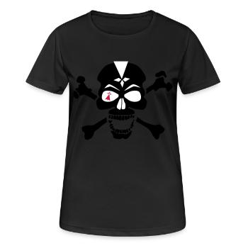 Kopf des Schädels Crane os hermine auge - Frauen T-Shirt atmungsaktiv - Schwarz - Vorne - AI Model Female 172 light (172cm)