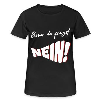 Avant de demander NON - T-shirt respirant Femme - noir - Devant - AI Model Female 172 light (172cm)
