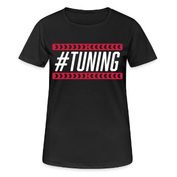 #Tuning - Frauen T-Shirt atmungsaktiv - Schwarz - Vorne - AI Model Female 172 light (172cm)