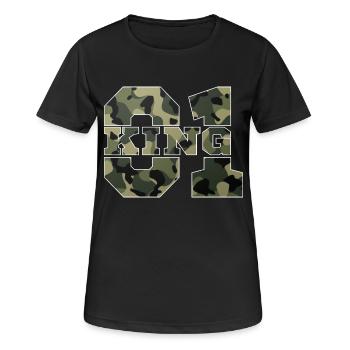 King - Queen Geschenk Geschenkidee - Frauen T-Shirt atmungsaktiv - Schwarz - Vorne - AI Model Female 172 light (172cm)