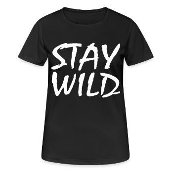Rester sauvage - T-shirt respirant Femme - noir - Devant - AI Model Female 172 light (172cm)