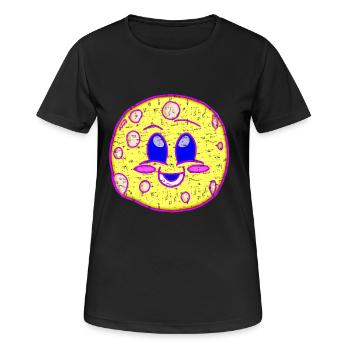 Lune laide Kawaii - T-shirt respirant Femme - noir - Devant - AI Model Female 172 light (172cm)