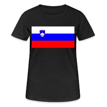 Slovenia - Women's Breathable T-Shirt - black - Front - AI Model Female 172 light (172cm)