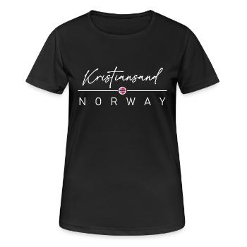 Norvège - Kristiansand - Norvège - Norvège - T-shirt respirant Femme - noir - Devant - AI Model Female 172 light (172cm)