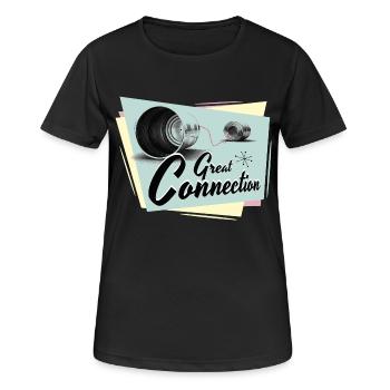 Fifties Great connection phone - Women's Breathable T-Shirt - black - Front - AI Model Female 172 light (172cm)