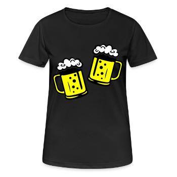 Chope de bière Cheers - T-shirt respirant Femme - noir - Devant - AI Model Female 172 light (172cm)