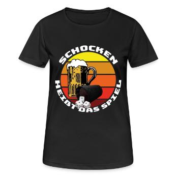 Schocken heißt das Spiel - Frauen T-Shirt atmungsaktiv - Schwarz - Vorne - AI Model Female 172 light (172cm)