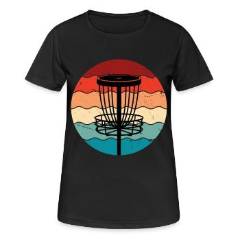 Disc Golf - Frauen T-Shirt atmungsaktiv - Schwarz - Vorne - AI Model Female 172 light (172cm)