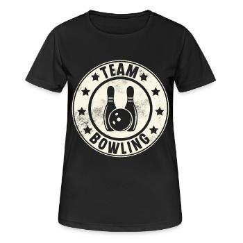 Bowling Team - Frauen T-Shirt atmungsaktiv - Schwarz - Vorne - AI Model Female 172 light (172cm)