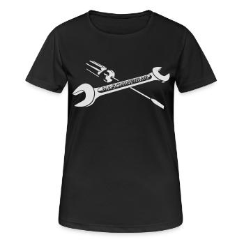 Maschinenbau - Frauen T-Shirt atmungsaktiv - Schwarz - Vorne - AI Model Female 172 light (172cm)