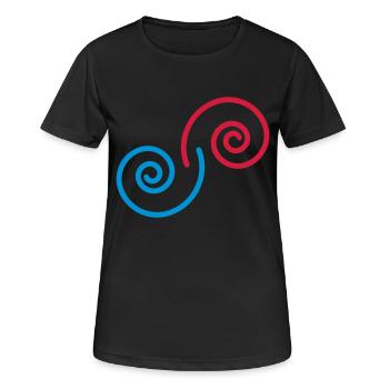spiralen_2c - Frauen T-Shirt atmungsaktiv - Schwarz - Vorne - AI Model Female 172 light (172cm)