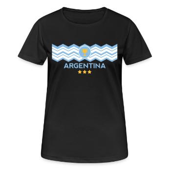 Campeón del mundo Argentine - T-shirt respirant Femme - noir - Devant - AI Model Female 172 light (172cm)