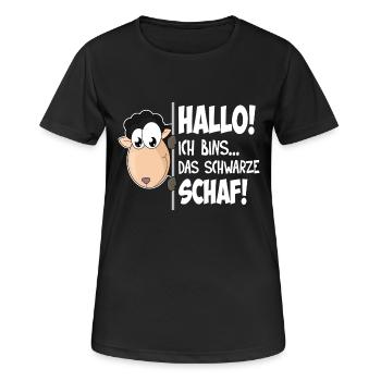 Das schwarze Schaf - Frauen T-Shirt atmungsaktiv - Schwarz - Vorne - AI Model Female 172 light (172cm)