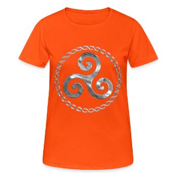 Triskel breizh - Frauen T-Shirt atmungsaktiv - Neonorange - Vorne - AI Model Female 172 dark (172cm)