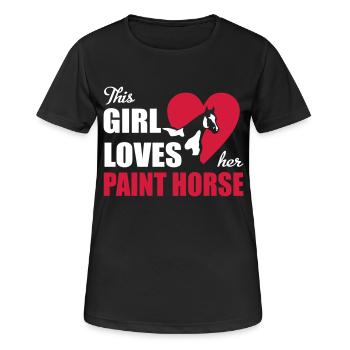 Cheval de peinture - T-shirt respirant Femme - noir - Devant - AI Model Female 172 light (172cm)