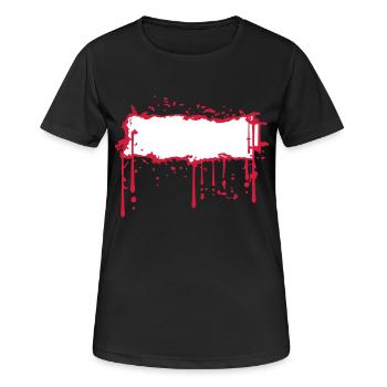schild blut rahmen umrandung text feld name schrei - Frauen T-Shirt atmungsaktiv - Schwarz - Vorne - AI Model Female 172 light (172cm)
