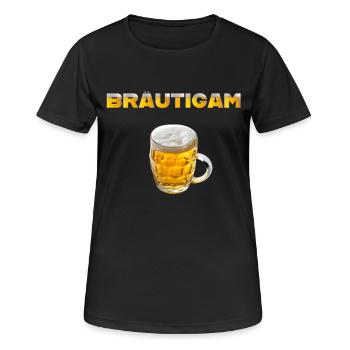 Bräutigam Bierkrug - Frauen T-Shirt atmungsaktiv - Schwarz - Vorne - AI Model Female 172 light (172cm)