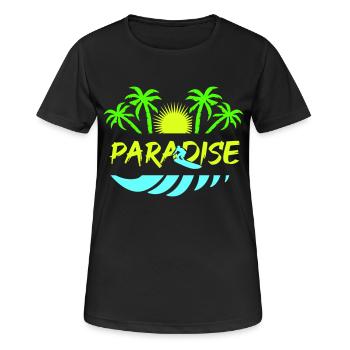 surf paradise - Frauen T-Shirt atmungsaktiv - Schwarz - Vorne - AI Model Female 172 light (172cm)