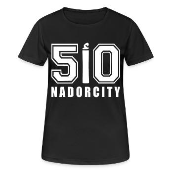 Nador kennzeichen ا 50 - Frauen T-Shirt atmungsaktiv - Schwarz - Vorne - AI Model Female 172 light (172cm)