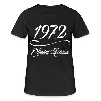Limited Edition 1972 - Geburtstag 1972 - Frauen T-Shirt atmungsaktiv - Schwarz - Vorne - AI Model Female 172 light (172cm)