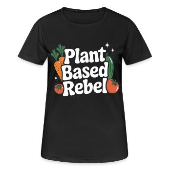 Végétarien Végétalien Végétarien Végétarien - T-shirt respirant Femme - noir - Devant - AI Model Female 172 light (172cm)