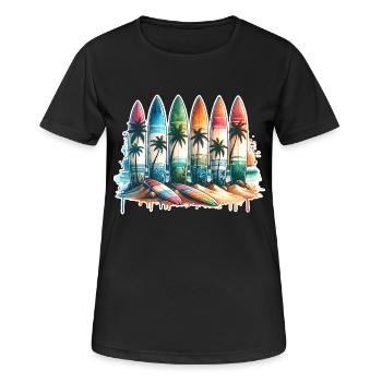 Surfeurs - T-shirt respirant Femme - noir - Devant - AI Model Female 172 light (172cm)
