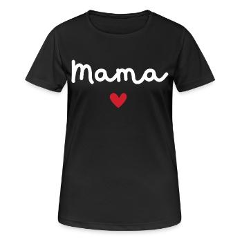 Mama d’amour - cadeau maman - T-shirt respirant Femme - noir - Devant - AI Model Female 172 light (172cm)