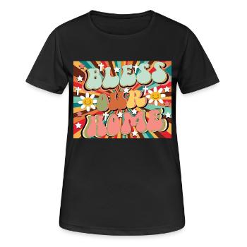 bless our home - Women's Breathable T-Shirt - black - Front - AI Model Female 172 light (172cm)