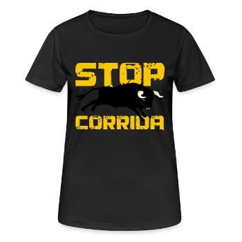 corrida - Frauen T-Shirt atmungsaktiv - Schwarz - Vorne - AI Model Female 172 light (172cm)