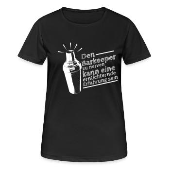 Barkeeper nerven - Frauen T-Shirt atmungsaktiv - Schwarz - Vorne - AI Model Female 172 light (172cm)