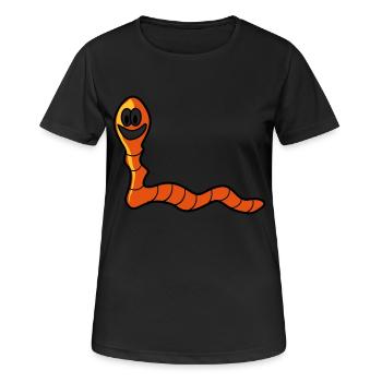 Regenwurm Wurm - Frauen T-Shirt atmungsaktiv - Schwarz - Vorne - AI Model Female 172 light (172cm)