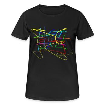 Buntes zum Quadrat - Frauen T-Shirt atmungsaktiv - Schwarz - Vorne - AI Model Female 172 light (172cm)