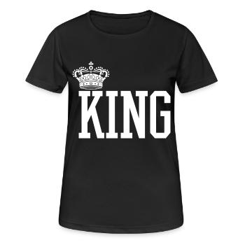 King - Queen Geschenk Geschenkidee - Frauen T-Shirt atmungsaktiv - Schwarz - Vorne - AI Model Female 172 light (172cm)