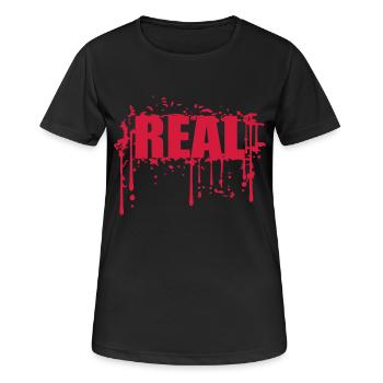 natuerlich blutig rahmen umrandung real rot blut g - Frauen T-Shirt atmungsaktiv - Schwarz - Vorne - AI Model Female 172 light (172cm)
