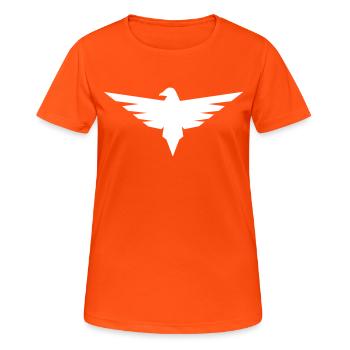 fliegender Adler - Frauen T-Shirt atmungsaktiv - Neonorange - Vorne - AI Model Female 172 dark (172cm)