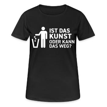 Ist das Kunst oder kann das weg? Schrott Satire - Frauen T-Shirt atmungsaktiv - Schwarz - Vorne - AI Model Female 172 light (172cm)