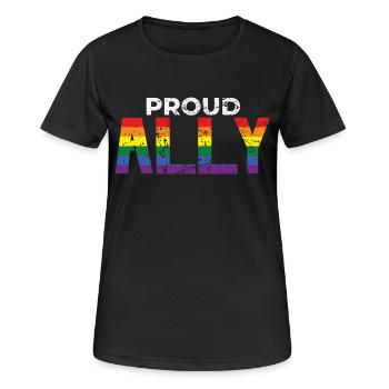Pride LGBT LGBTQ Queer Ally Gay Lesbiennes Vintag - T-shirt respirant Femme - noir - Devant - AI Model Female 172 light (172cm)