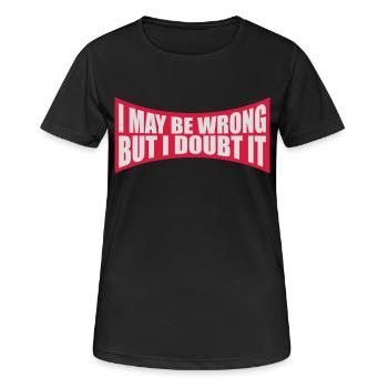 Je peux me tromper - T-shirt respirant Femme - noir - Devant - AI Model Female 172 light (172cm)
