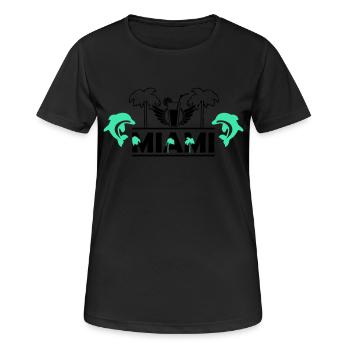 Miami - T-shirt respirant Femme - noir - Devant - AI Model Female 172 light (172cm)