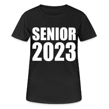 Senior 2023 - Frauen T-Shirt atmungsaktiv - Schwarz - Vorne - AI Model Female 172 light (172cm)