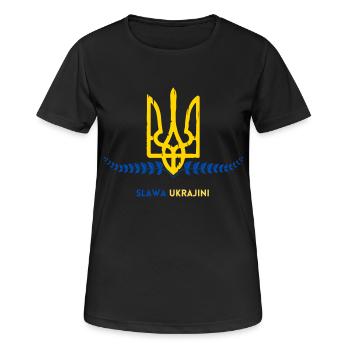 Ruhm der Ukraine - Frauen T-Shirt atmungsaktiv - Schwarz - Vorne - AI Model Female 172 light (172cm)