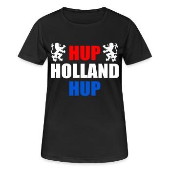 Hup holland hup - Frauen T-Shirt atmungsaktiv - Schwarz - Vorne - AI Model Female 172 light (172cm)
