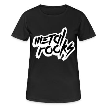 Heavy Metal Rocks Hard Rock Music Text Saying Logo - Women's Breathable T-Shirt - black - Front - AI Model Female 172 light (172cm)