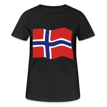 Norwegen Fahne - Frauen T-Shirt atmungsaktiv - Schwarz - Vorne - AI Model Female 172 light (172cm)