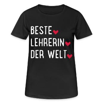 Lehrerin - Frauen T-Shirt atmungsaktiv - Schwarz - Vorne - AI Model Female 172 light (172cm)