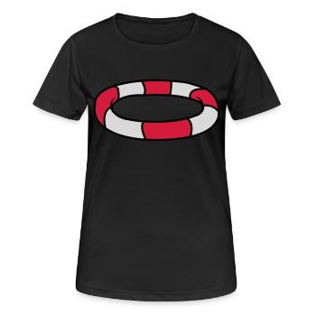 Conception du logo Lifebuoy - T-shirt respirant Femme - noir - Devant - AI Model Female 172 light (172cm)