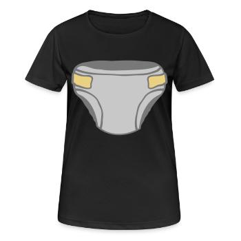 Windel Clipart Design - Frauen T-Shirt atmungsaktiv - Schwarz - Vorne - AI Model Female 172 light (172cm)